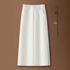 Women's Light Gray Woolen High-Waisted Skirt: Thickened, Soft, and Flattering for Autumn/Winter 2025