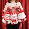 Small Reusable Christmas Bags for Gifts Mini Santa Christmas Treat Bags Christmas Party Bags with Handles Holiday Christmas Gift Pouch Xmas Festival