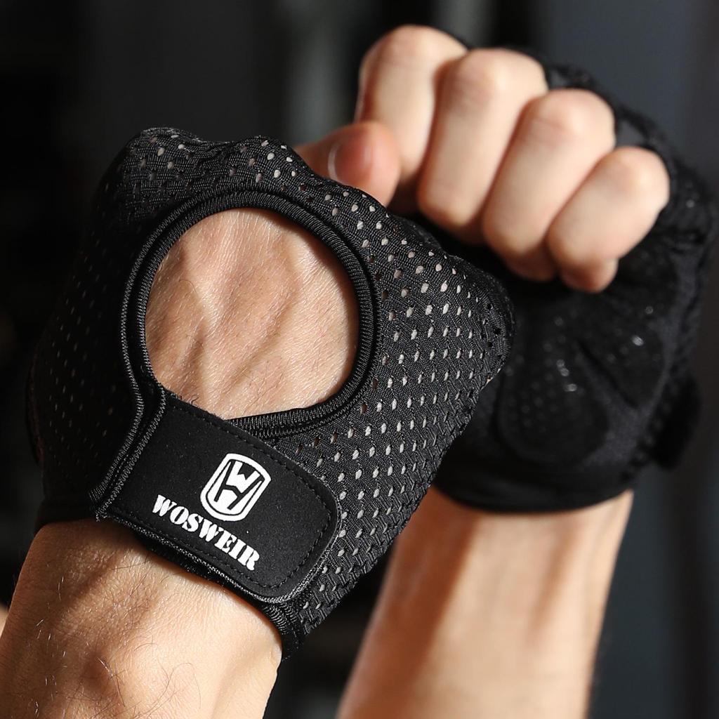 Unisex sommer treningshansker: Sklisikker, Slitesterk, Halvfingerdesign for Pull-Ups og Trening