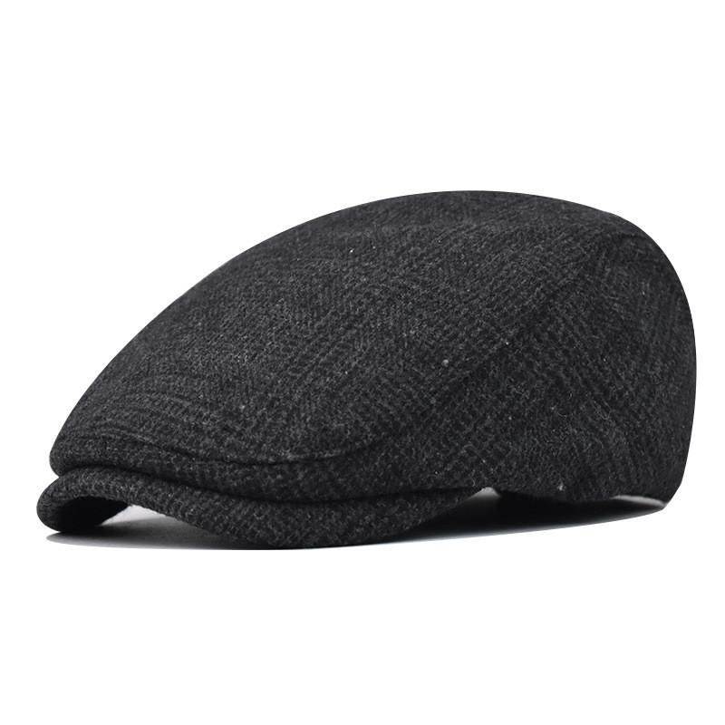 Pattern Cotton Lattice Beret  Hat For Men With Adjustable Casual Outdoor Travel