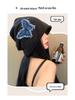 Women's Butterfly Retro Knitted Hat - Autumn/Winter Warm, Solid Color, Rolled Edge Pullover, Small Face Enhancing Design