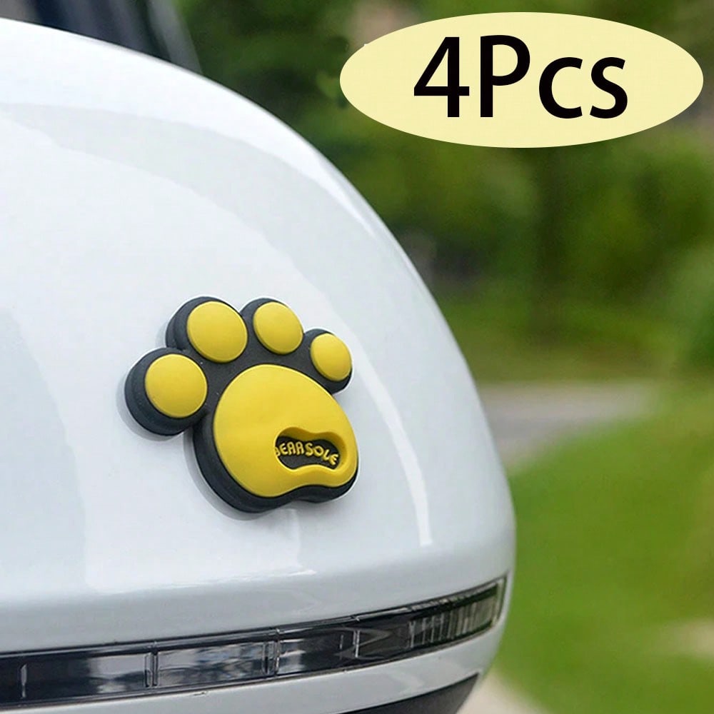 Cartoon car stickers dog footprints decorative anti-collision stickers foot type anti-collision silicone footprint car stickers