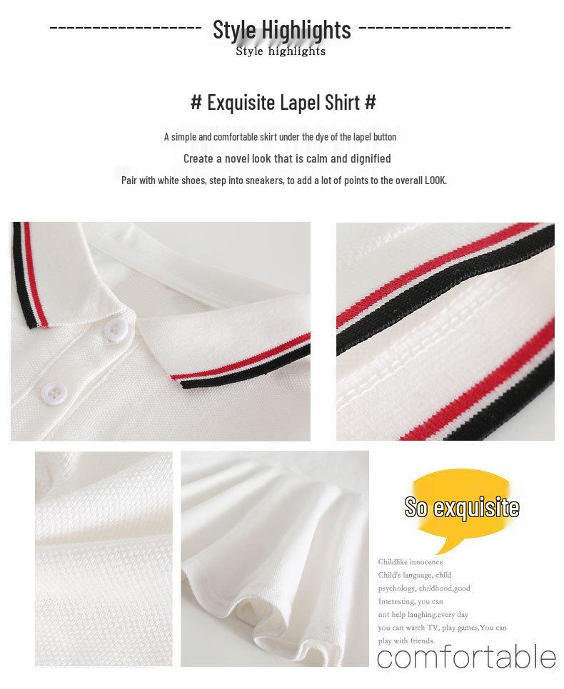 Exquisite Girls' Summer Cotton Polo Dress - Academy Style Princess Dress School Uniform