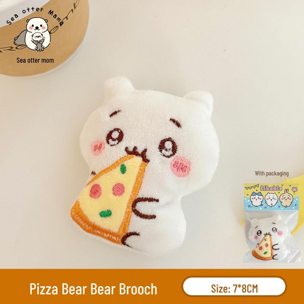 Adorable Plush Cartoon Figurine Brooches & Keychain Charms for Backpacks