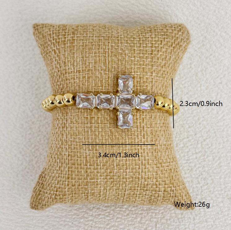 Hot Selling Diamond Bracelet Sweet Cool Wind Cross Love Elastic Jewelry