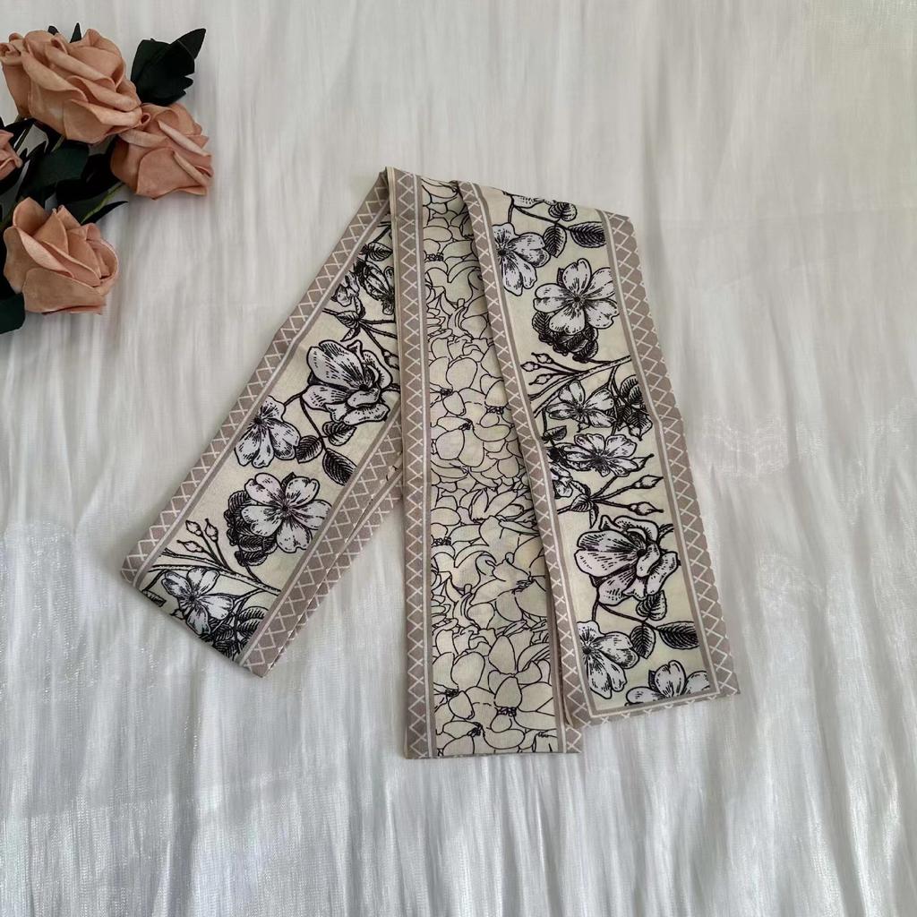 Multifunctional Flower Printed Hair Band Headwear Scarves 6.5cm*90cm