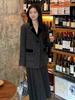 Plus-Size Autumn/Winter Korean Wool Skirt & Suit Set - Slimming Pleated Two-Piece