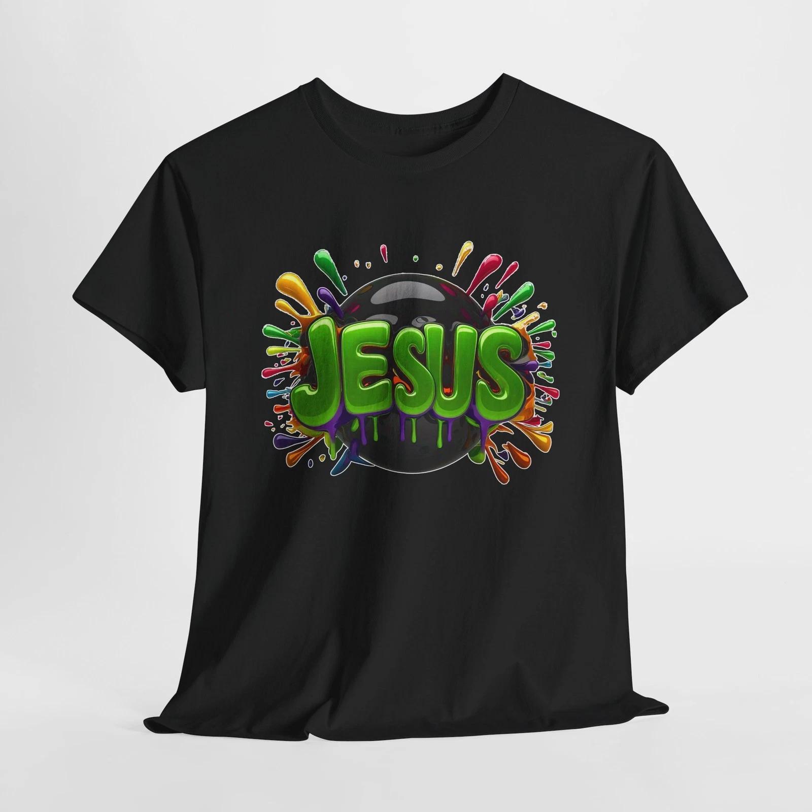 Colorful Jesus Graphic Tee | Unisex Heavy Cotton T-Shirt for Faith, [...] 2XL