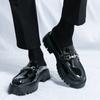 Męskie mokasyny typu mule, skórzane chodaki, buty typu slip-on, codzienne, odkryte, półdrag, buty imprezowe, gruba podeszwa, buty zwiększające wysokość