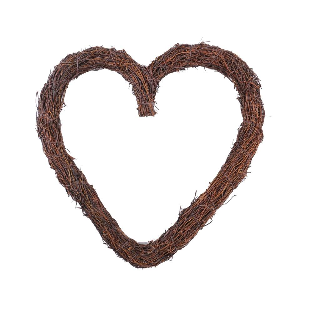 Fashion Round Heart Shape DIY Withered Branches Wreaths Craft Rattan Hoops Wooden Bare Hoop Accessories Wedding Favors