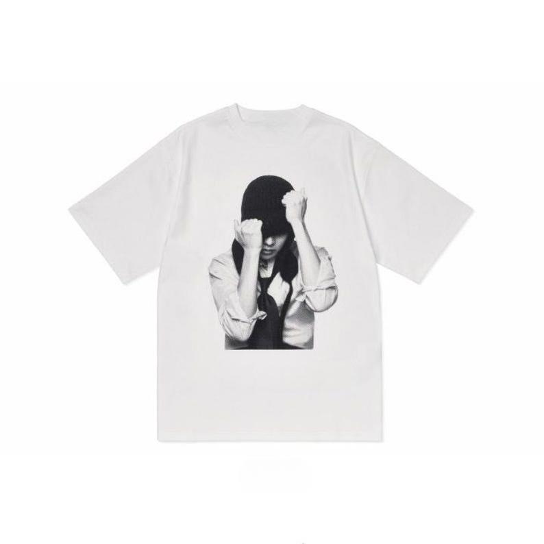 2026 BTS Summer Fashion Trendy Men Women Vintage Top Hip Hop Streetwear Oversized Tshirt Vintage Bangtan Shirt, Retro Black & White Aesthetic Shirts