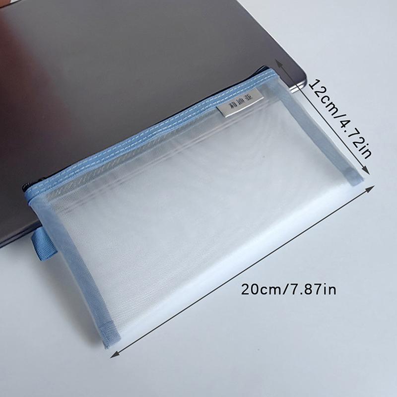 Makeup Pouch Lipstick Makeup Brush Storage Bags Student Transparent Mesh Pencil Case Ins Travel Cosmetic Organizer