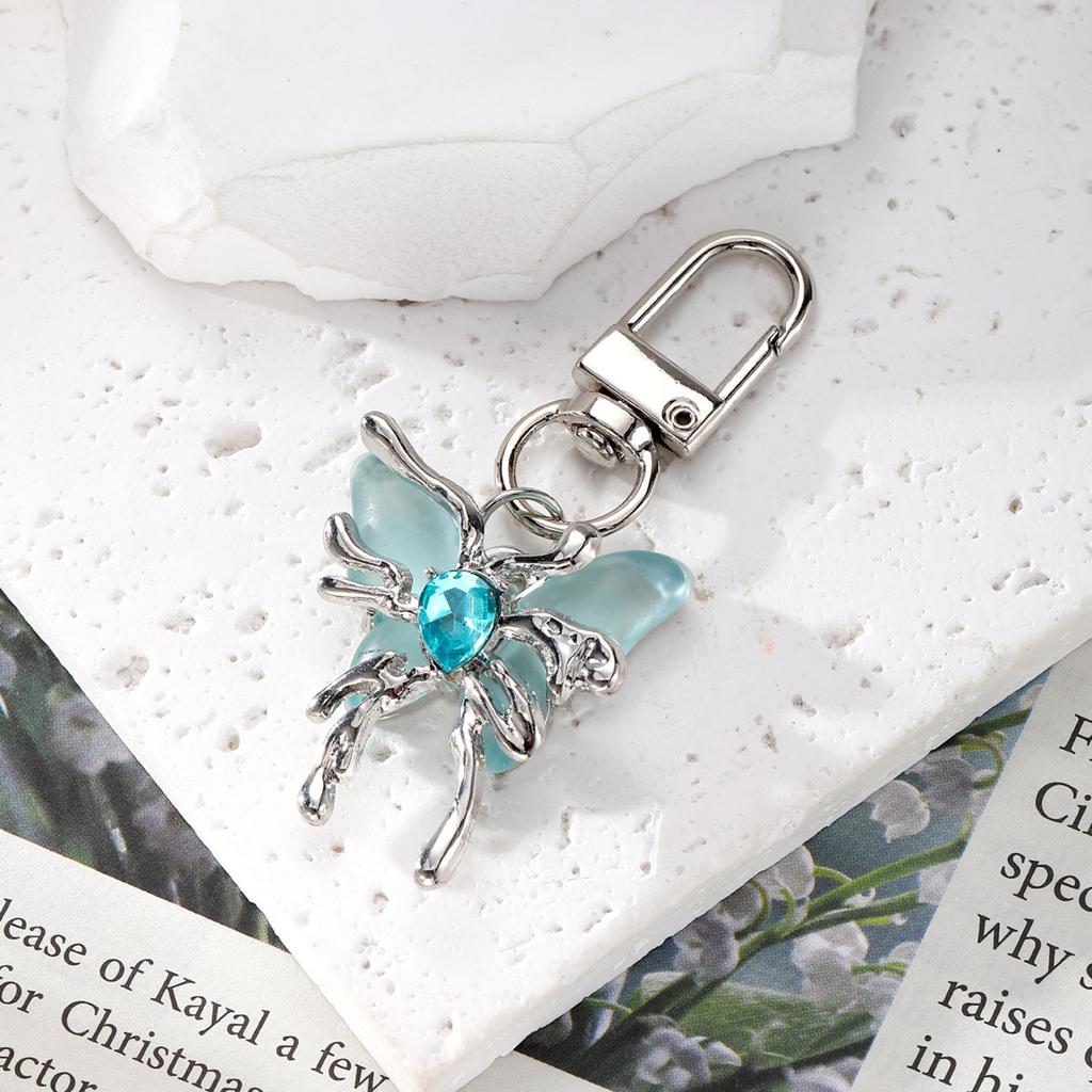 Elegant Resin Butterfly Keychain Alloy Key Holder Unique Keyring Bag Pendant Fashion Accessory for Women and Girls
