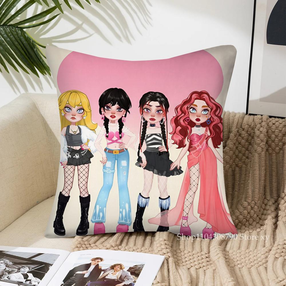 Anime Rainbow High Doll Pillow Case Fashion Square Pillowcase Bedroom Sofa Room Ins Decoration Leisure Cushion Cover 40x40