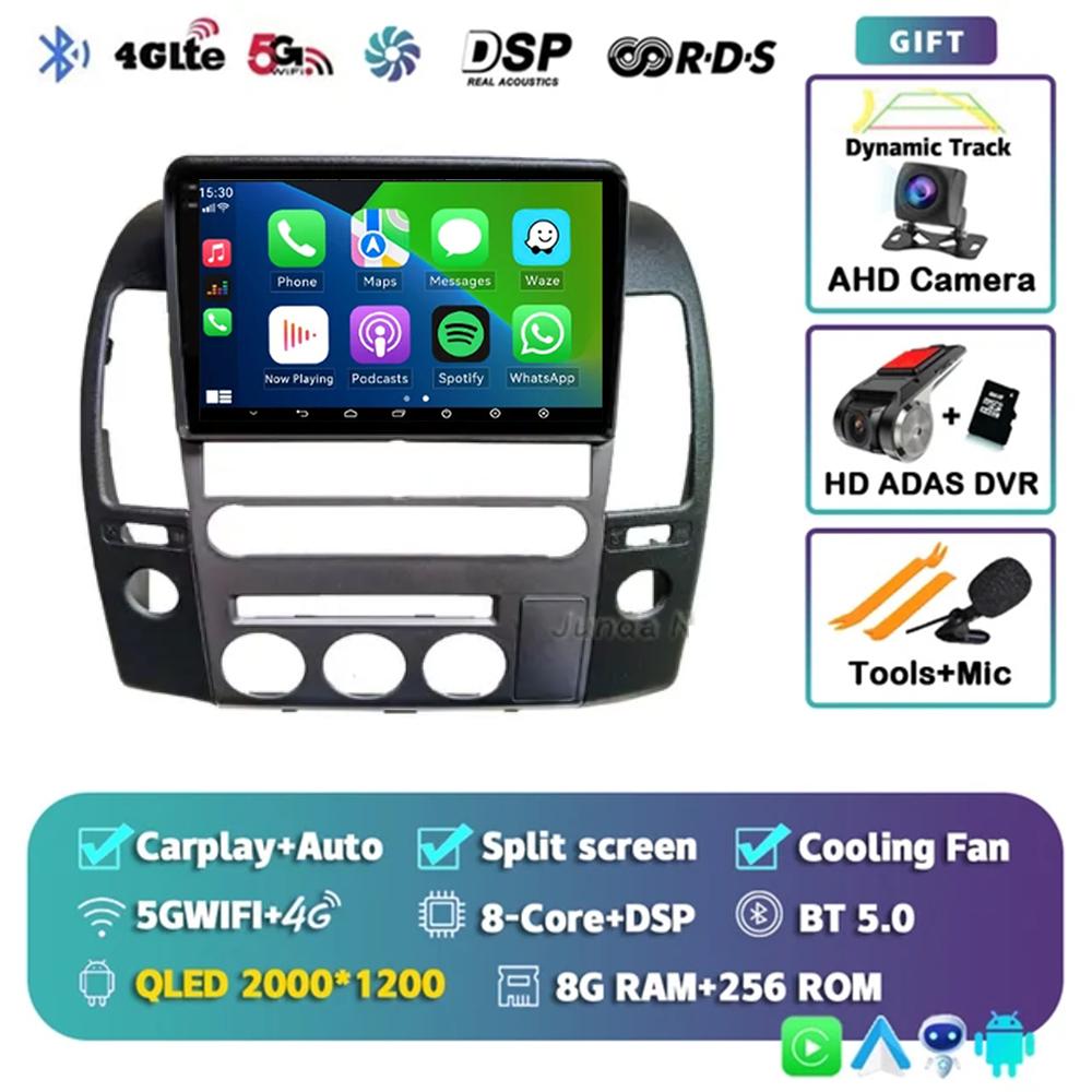 Android 14 Car Radio For Nissan Navara 3 D40 2004- 2010 Multimedia Video Player GPS 4G Carplay Autoradio 2K QLED Head Unit Colo