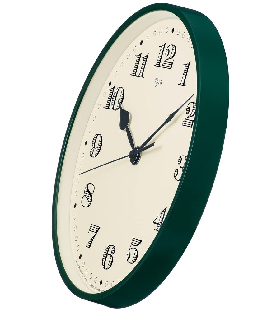Seiko Clock PYXIS Wall Dark Diameter 290 X NA703M Clock, Aluminum, Green, 39mm,