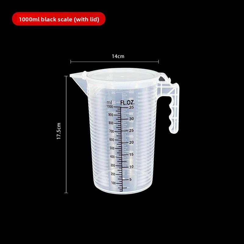 

Plastic Measuring Cup, Special Tool for Baking Milk Tea, Food-grade Household Plastic Graduated Cup, Measuring Cup 1000ML чёрный/белый