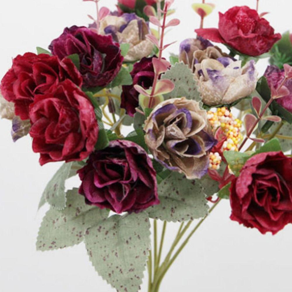 Multicolor Rose Bouquet Artificial Flower 21 Heads Simulation Flowers New Faux Rose Flower  Gifts