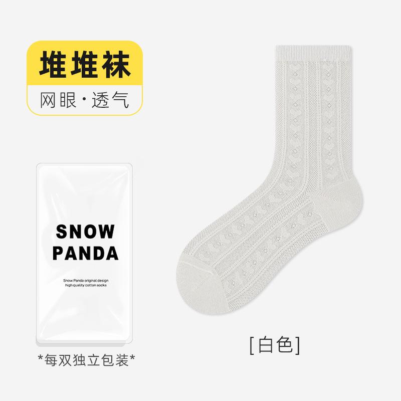 Mesh Breathable Cotton Socks Autumn Thin Mid-Leg Socks Socks Absorb Sweat And Anti-Odor Antibacterial Pile Socks Socks Industry