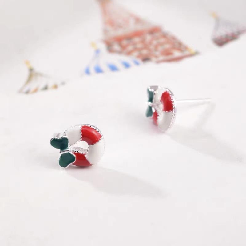 Runxin Weihnachtsbonbon Ohrstecker - Vielseitiger Damen Europäischer & Amerikanischer Stil, Schlichtes Epoxid Studenten Design.