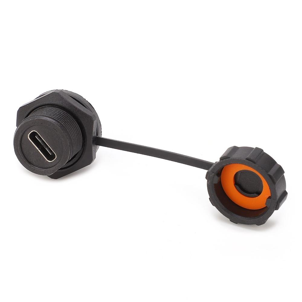 with Dust Cover Waterproof USB Connector IP67 Type C Socket Panel  Equipment Connection