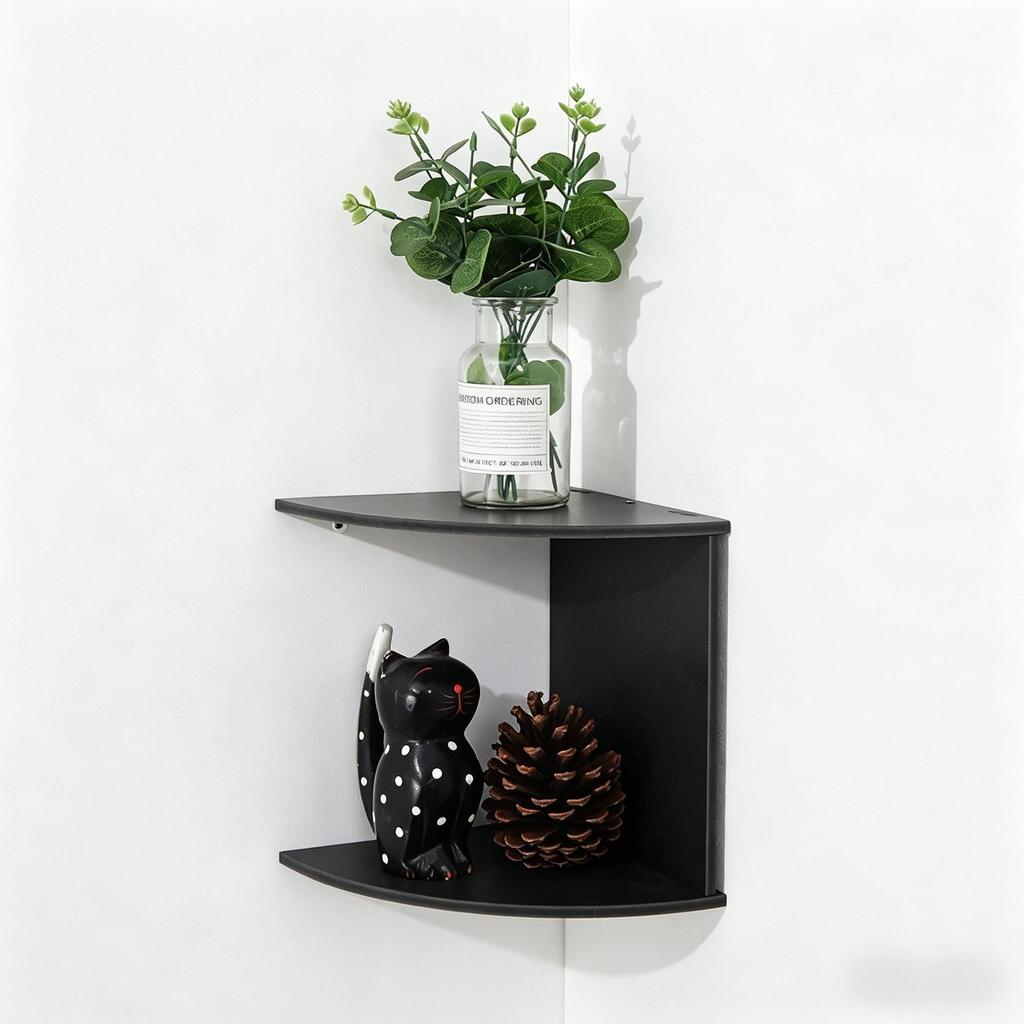 Five-Layer No-Drill Corner Wall Shelf for Bedroom & Living Room