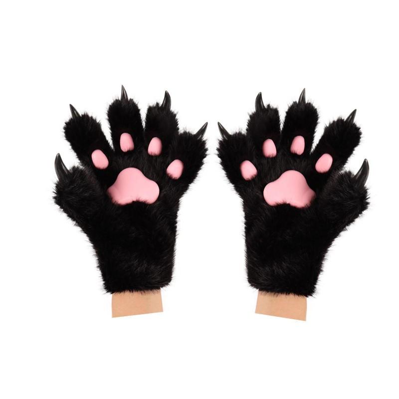 Gants Patte de Chat en Peluche Costume Cosplay Adulte Halloween Convention Anime Accessoire Costume Poilu