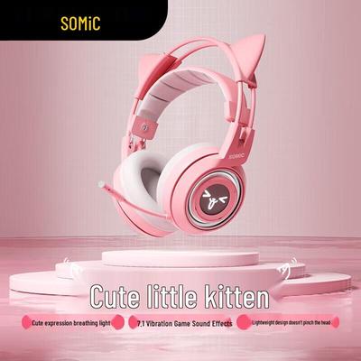 SOMIC G951 Rosa Katzenohren USB 7.1 Gaming-Headset