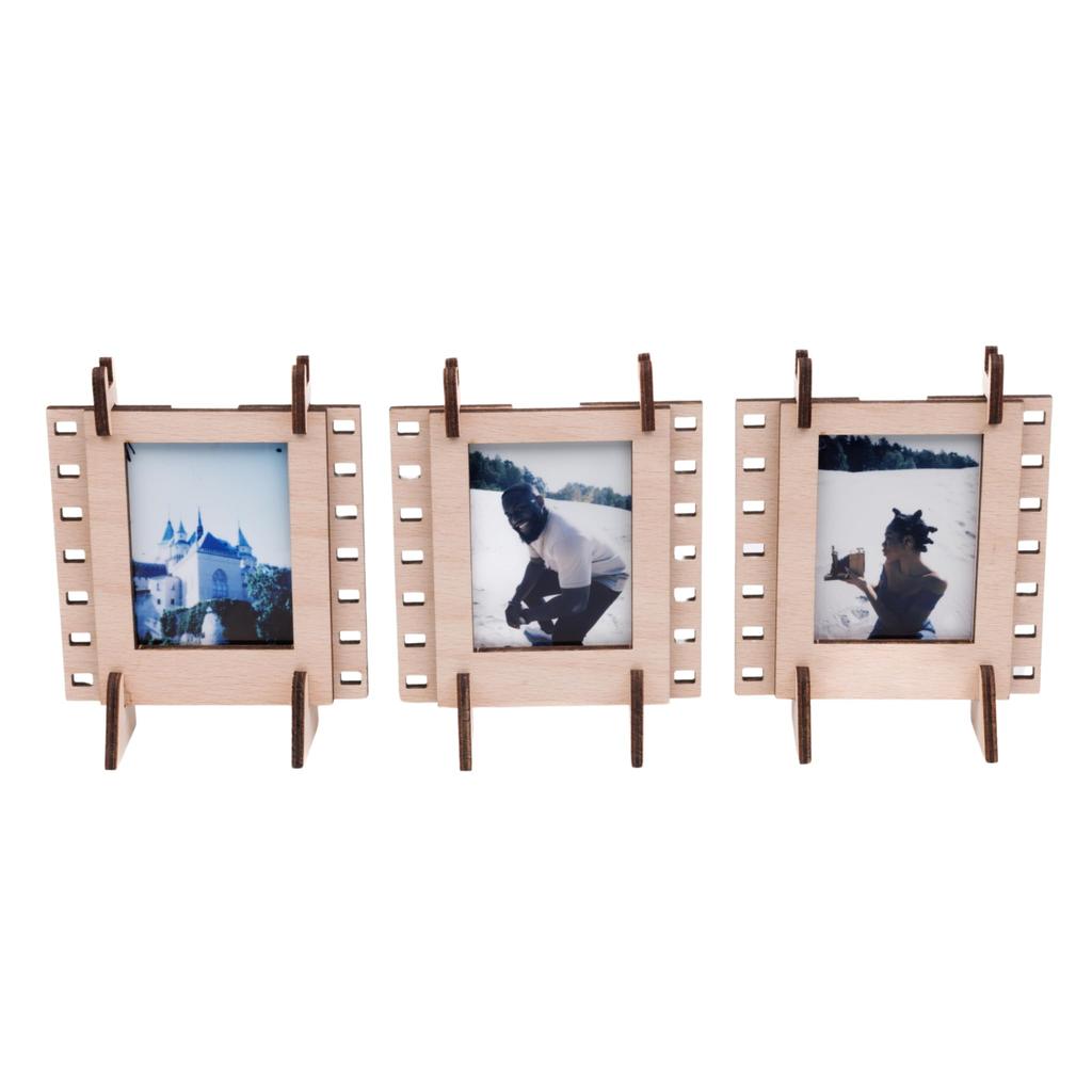 JollyLook 3-Sided Photo Frame for Instax Mini, Natural Wood, JLK008