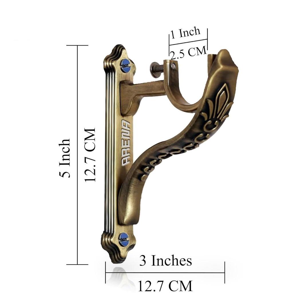 Curain Rod Holder Set With Curtain Knobs | Artistic Curtain Holders |  Curtain Rod End Caps for Home and Offices for Window and Door/ Pack of 4