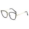 2026 Women's Fashionable Cat Eye Anti-Blue Light Glasses with Versatile Metal Frame and Plano Lenses