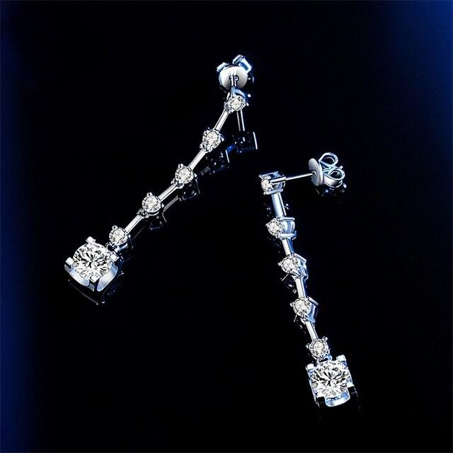 

Форма головы быка, 1 карат, муассанит, бриллиант, стерлинговое серебро 925 пробы, модные темпераментные длинные серьги с кисточками, женские ювелирные изделия белый