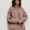 Pulovere de toamnă largi, calde, din fleece, pentru femei, hanorace de modă, cu gâtul rotund, cu glugă supradimensionată, pentru femei, iarnă, din bumbac solid 29676