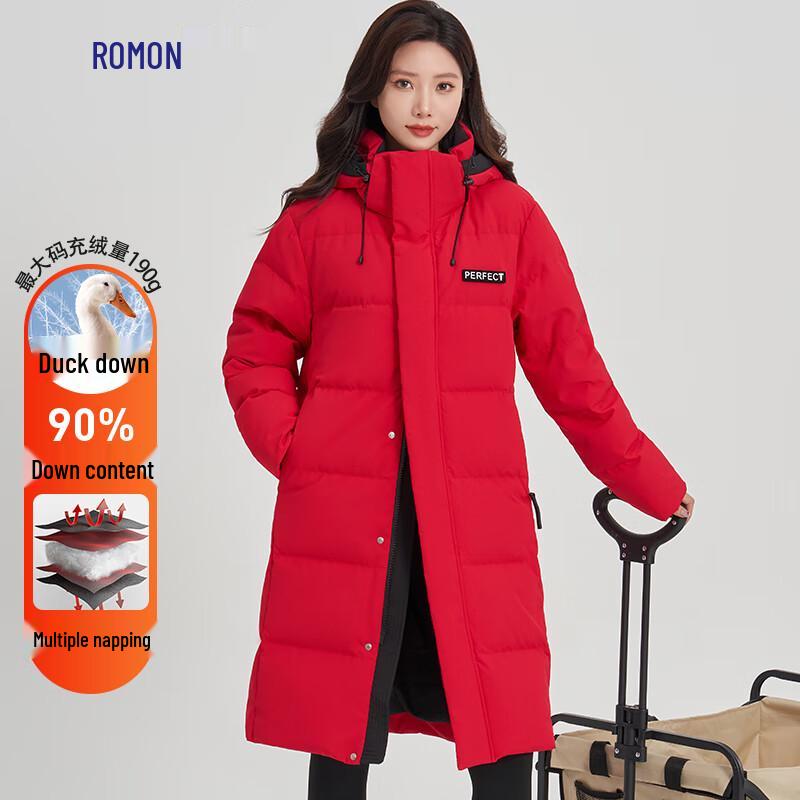 Luomeng Women's 90% Duck Down Long Hooded Winter Jacket