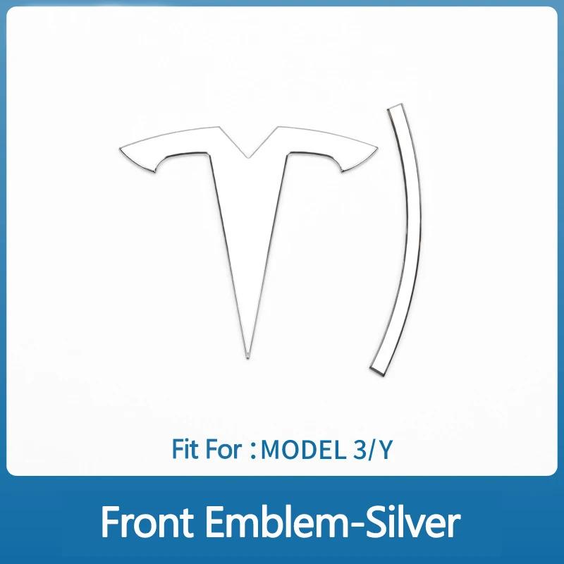 For Tesla Model 3 ModelY Metal Alloy Car Front Hood Emblem Rear Trunk 3D Sticker Replacement Badge Accessories