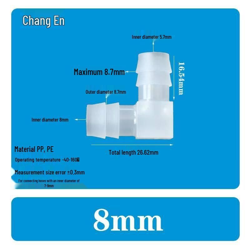 L-Shaped 90° Right Angle Plastic Hose Connector & Reducer