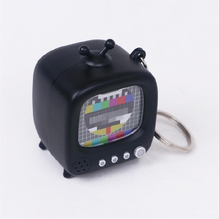Vintage Style Mini TV Keychain With Light Sound Features Compact Keyring Gift For Birthdays Holidays