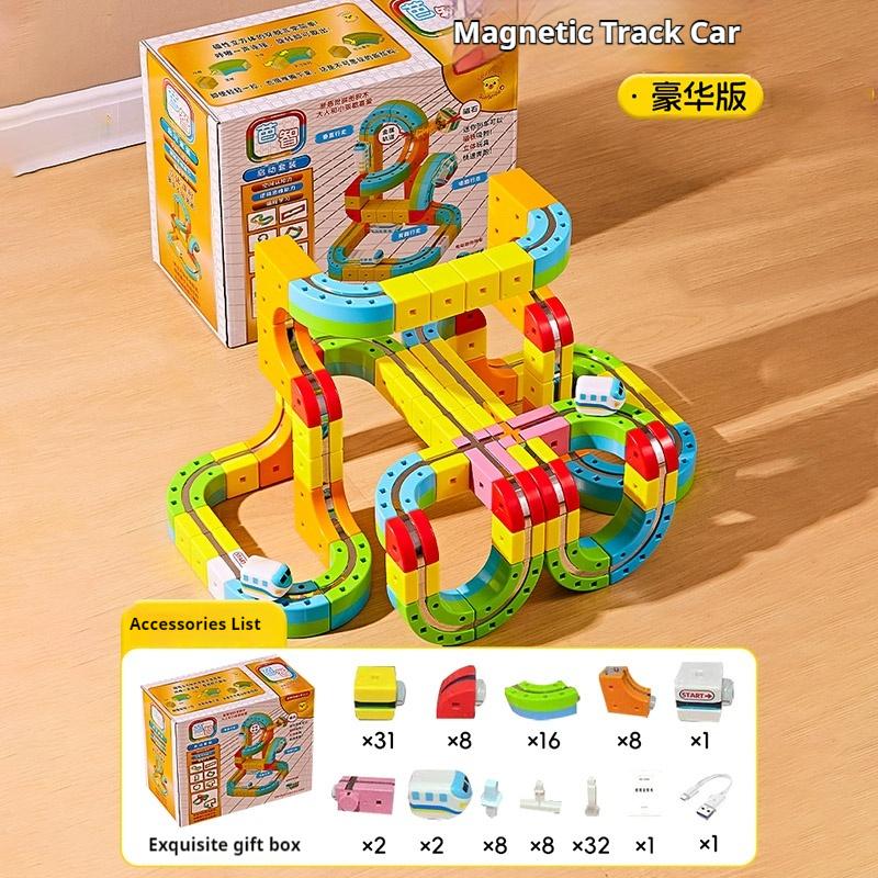 New Montessori Toy Latest Educational Toys Assembly Magic Track Train Set Children'S Toys Non-Remote Control Rail Car Gift Box