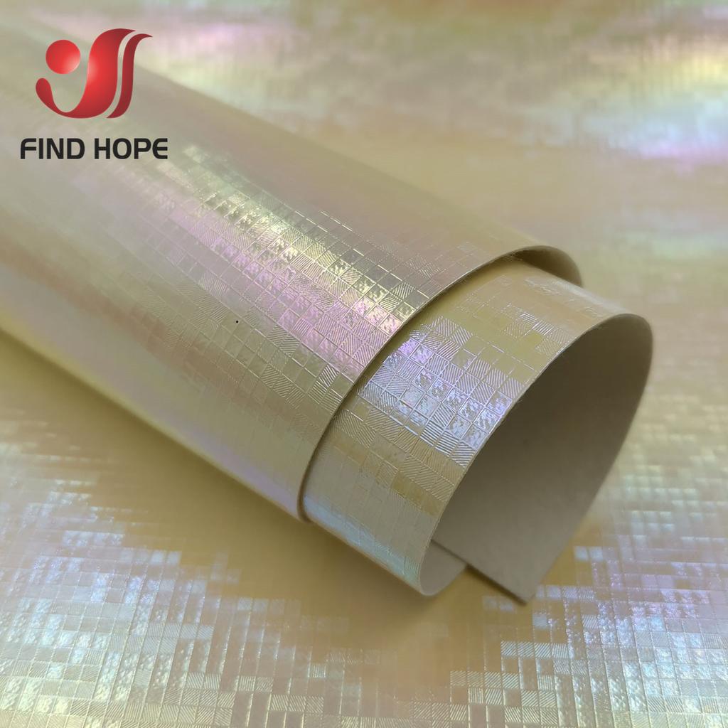 A5 A4 Laser Hologram Iridescent PU Faux Leather Sewing Fabric MOSAIC Hightlight Gradient Handmade Bow Shoes Craft DIY Material