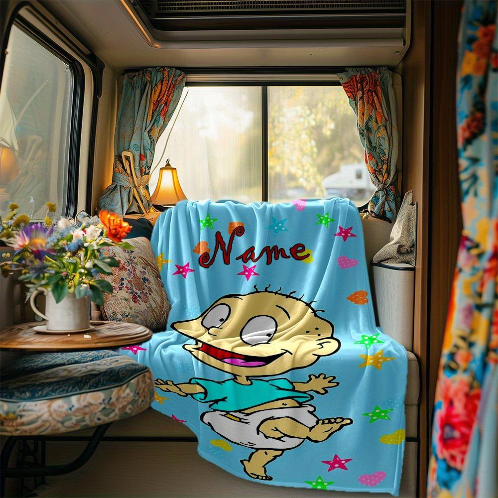 Rugrats Tommy Pickles Blanket Personalized Name Soft Comfortable Stylish Blanket Car Blanket Perfect For Travel Camping Outdoor Home Suitable For All