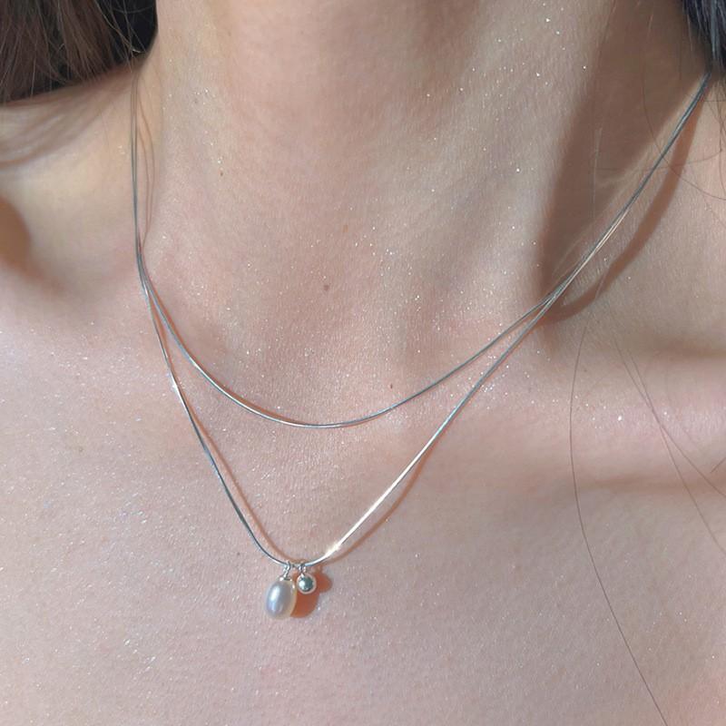 VENTFILLE 925 Sterling Silver Green Crystal Necklace for Women Girl Temperament Banquet Water Drop Jewelry Gift Dropshipping