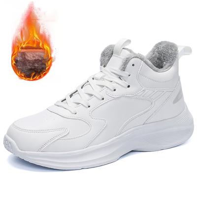 Große Größe 49 50 51 Weiße Leder-Sneaker Herren Winter Freizeitschuhe Super Warm Plüsch Sportschuhe Zapatillas Deportivas Hombre