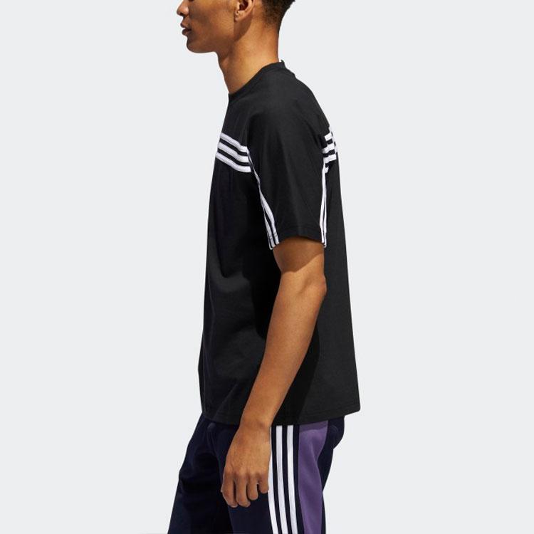 Adidas Originals Trefoil 3-Stripe Tee With Front Logo Embroidery International Edition Men Tops Black FM1535