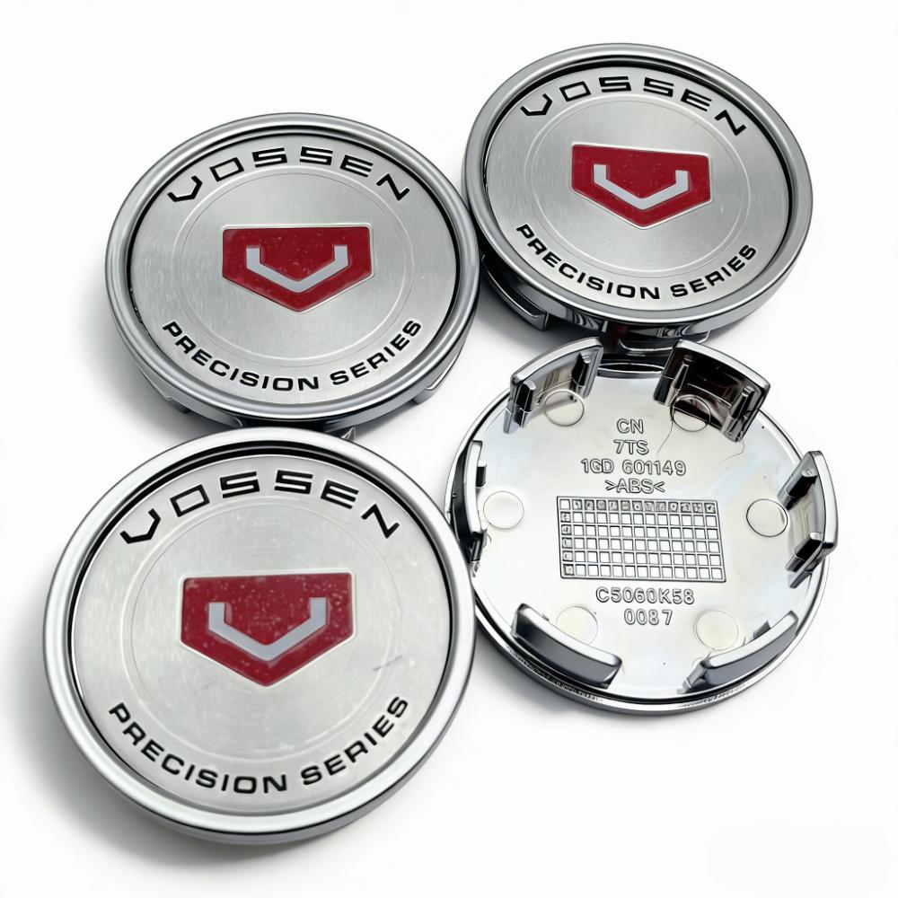 4pcs VOSSEN  Logo Emblem Car Wheel Center Caps O.D 58MM Clips 53MM Wheels Hub Cap Rim Hubcaps Dust Cover Replace Car Accessories
