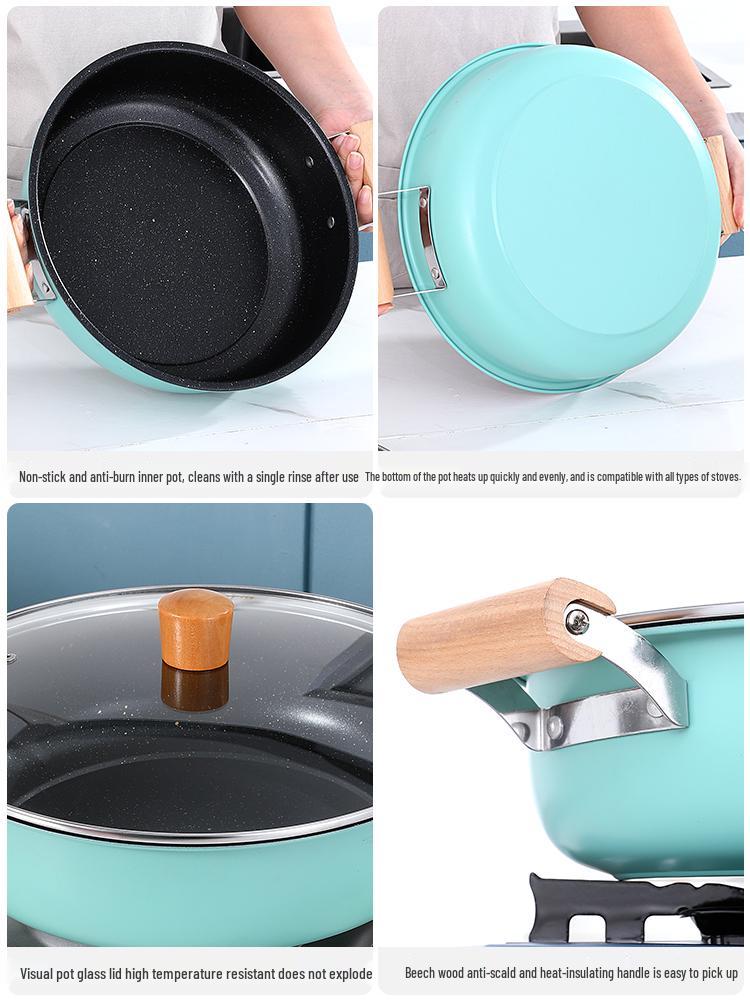 Desui Maifan Stone Non-stick Double-Ear Soup Pot for Gas and Induction Cookers