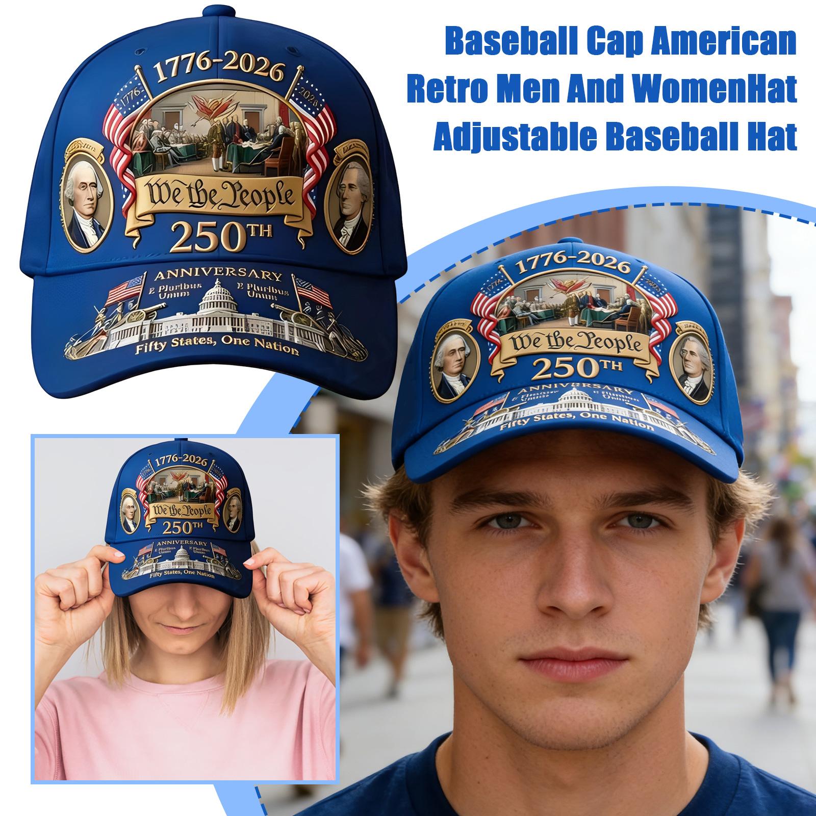 Baseball Cap American Retro Men And WomenHat Adjustable Baseball Hat 1 Pack One Size