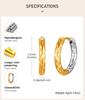 New Two Tone Circle Hoop Earring for Women, Hammered Stainless Steel Women's Mini Huggie Earrings, Gold Plated Small Hoops