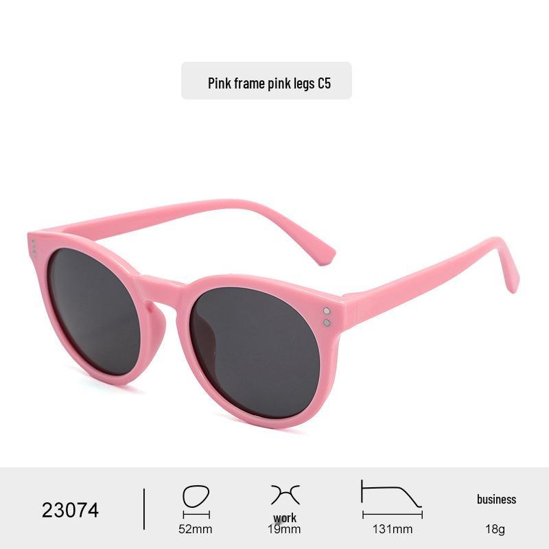 Children's Polarized Retro Round Sunglasses - Soft Frame, Anti-UV Protection, Unisex.