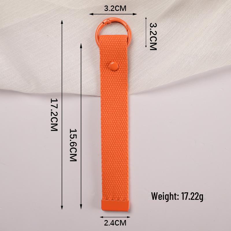 Personalized Pure Cotton Canvas Belt Keychain with Contrast Colors – Handmade INS Style