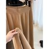 Kaschmir-Strick-Hose mit weitem Bein für Damen, Hoher Bund, Drapierter Stil, Verdickt, Bodenlang, Geeignet für Oberbekleidung